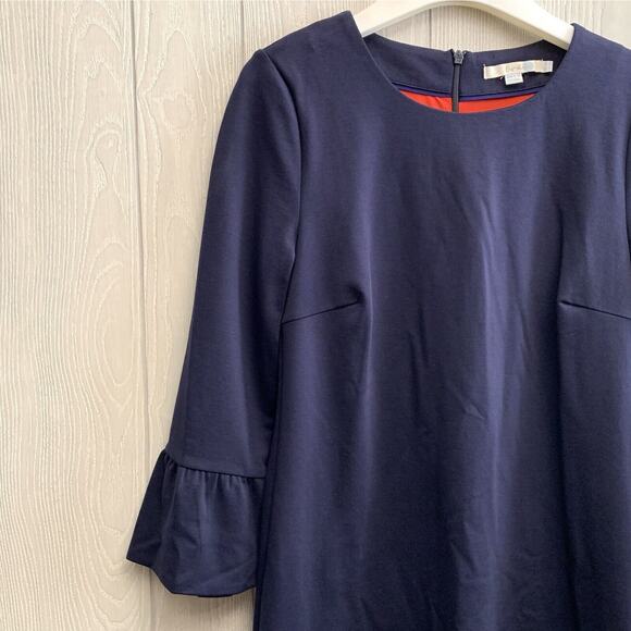Boden Lavinia Blue Ponte 3/4 Bell Sleeve Dress Size 6 - Picture 3 of 5